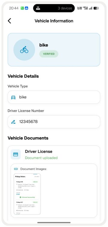 Driver App Screen 17